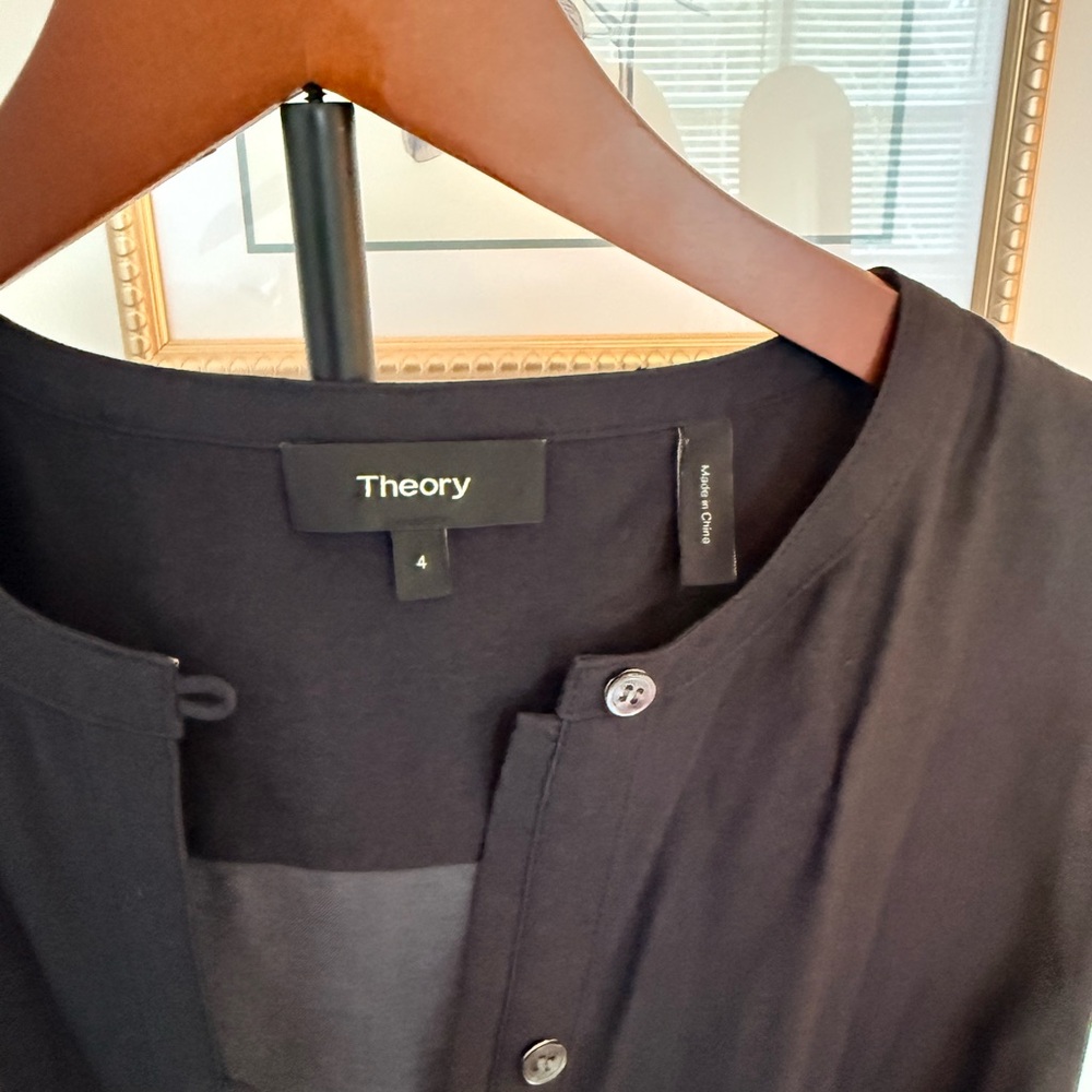 Theory Dark Navy Button-Down Maxi Dress - Picture 2 of 2